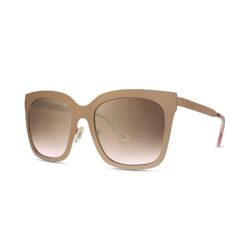 ELLA - ROSE GOLD + BROWN GRADIENT SUNGLASSES sold by Diff Eyewear product image thumbnail 2