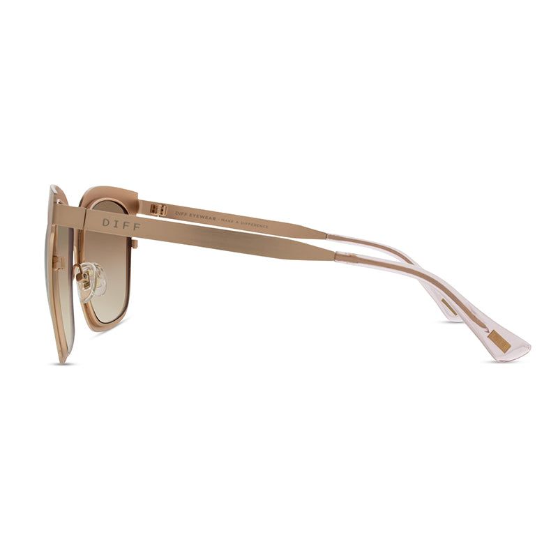 ELLA - ROSE GOLD + BROWN GRADIENT SUNGLASSES sold by Diff Eyewear product image thumbnail 4