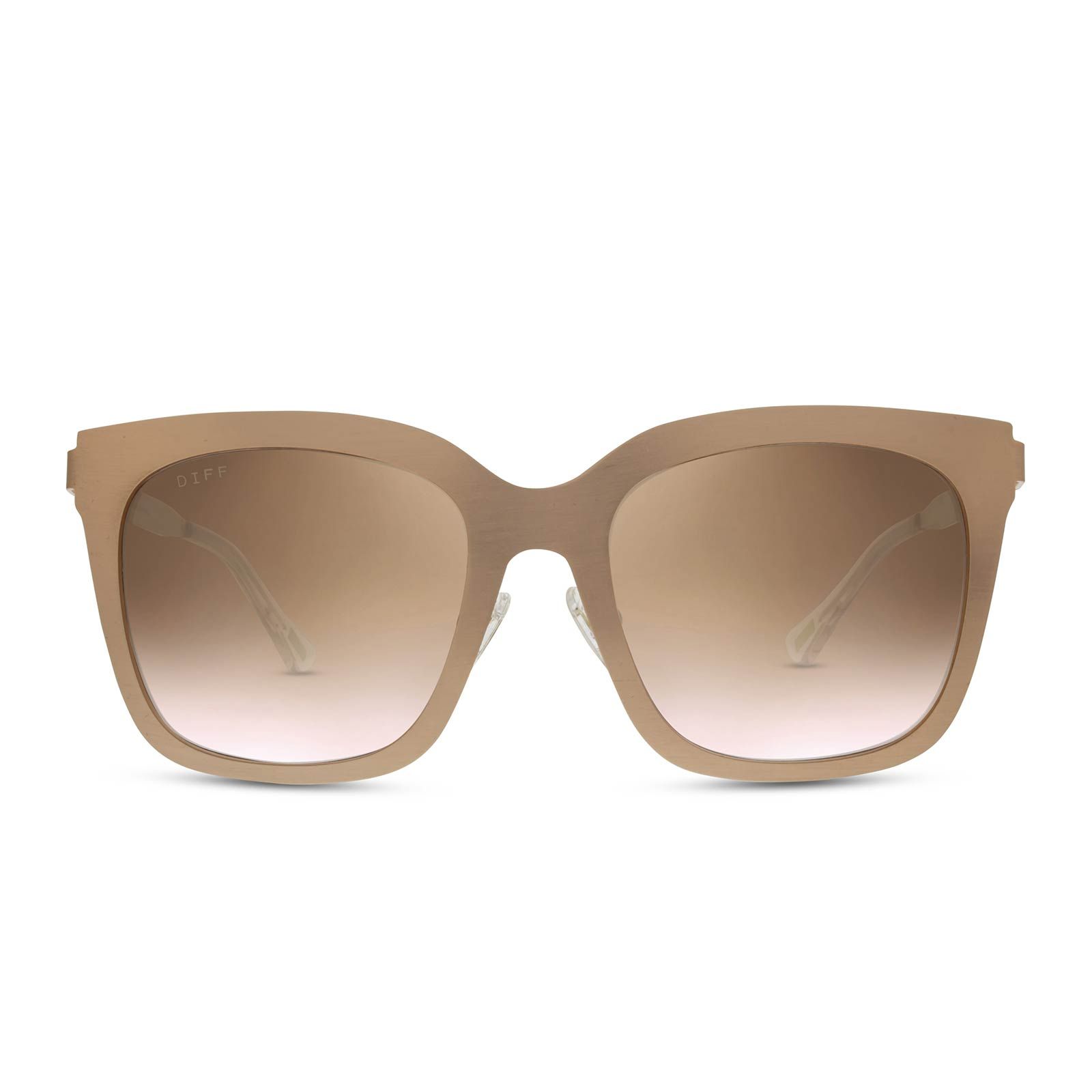 ELLA - ROSE GOLD + BROWN GRADIENT SUNGLASSES sold by Diff Eyewear