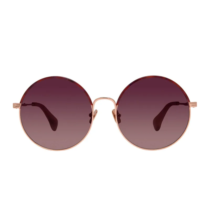 ISLA - ROSE GOLD + BERRY TORTOISE WRAP + ROSE GRADIENT SUNGLASSES made by Diff Eyewear