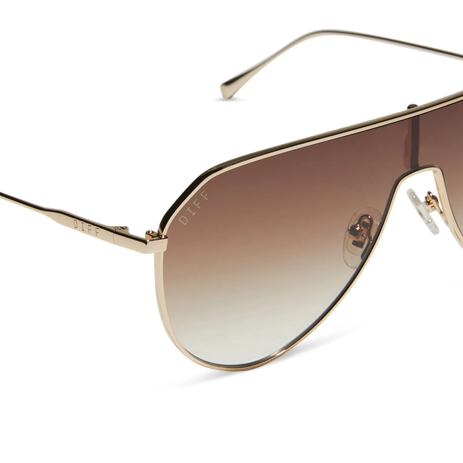 DASH SHIELD - GOLD + BROWN GRADIENT SUNGLASSES sold by Diff Eyewear product image thumbnail 4