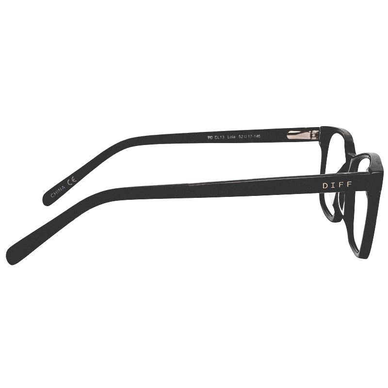 LOLA - MATTE BLACK + BLUE LIGHT TECHNOLOGY CLEAR GLASSES sold by Diff Eyewear product image thumbnail 3