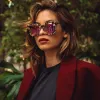 BELLA - CREAM TORTOISE + PINK MIRROR SUNGLASSES sold by Diff Eyewear