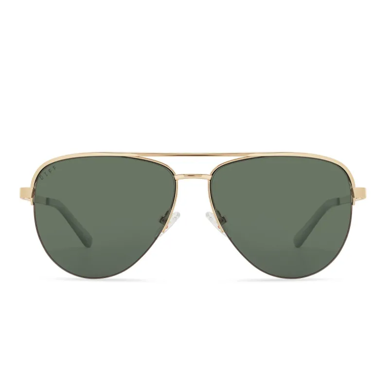 TATE - GOLD + G15 SUNGLASSES sold by Diff Eyewear