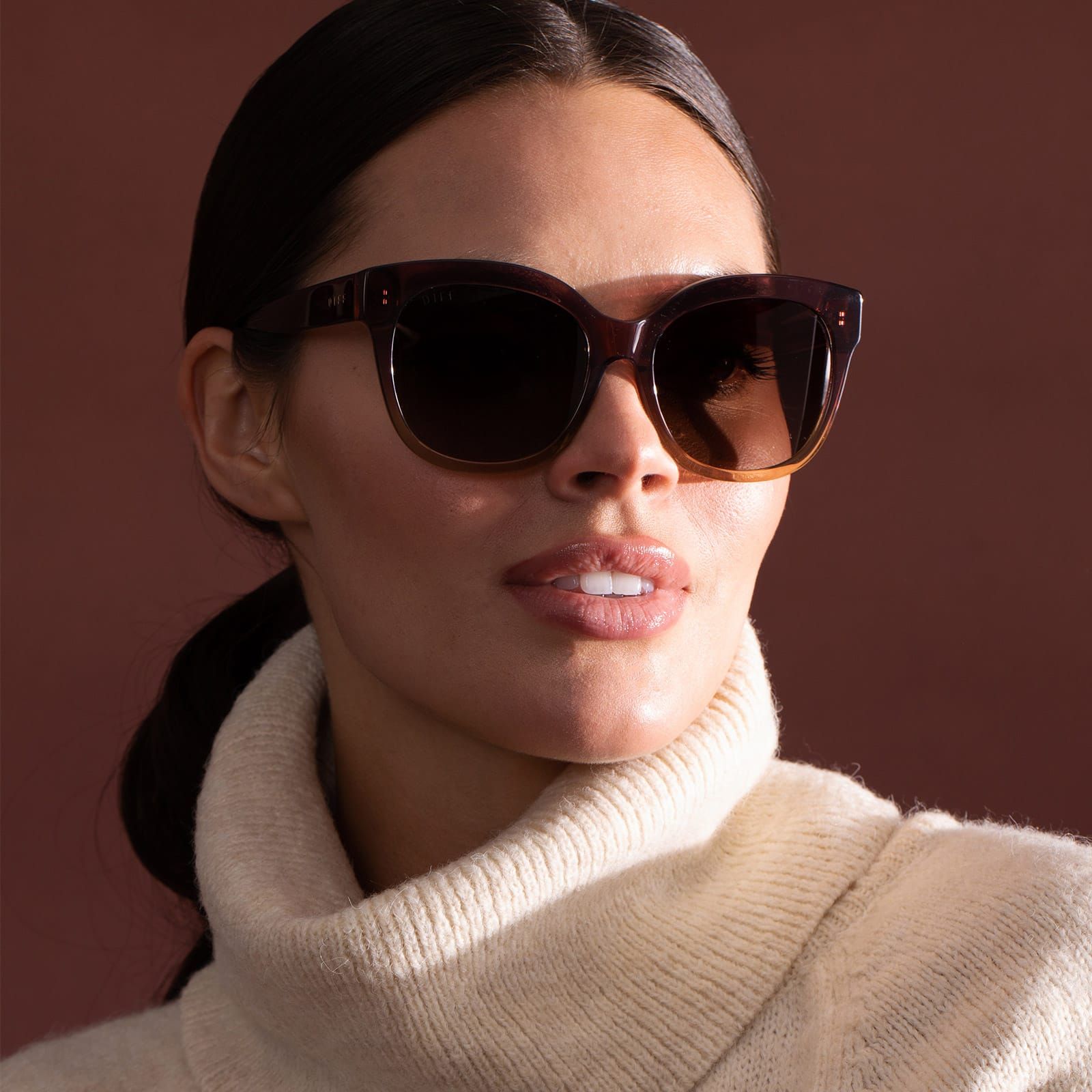 MAYA - CLAYTON + BROWN GRADIENT POLARIZED SUNGLASSES sold by Diff Eyewear product image thumbnail 5