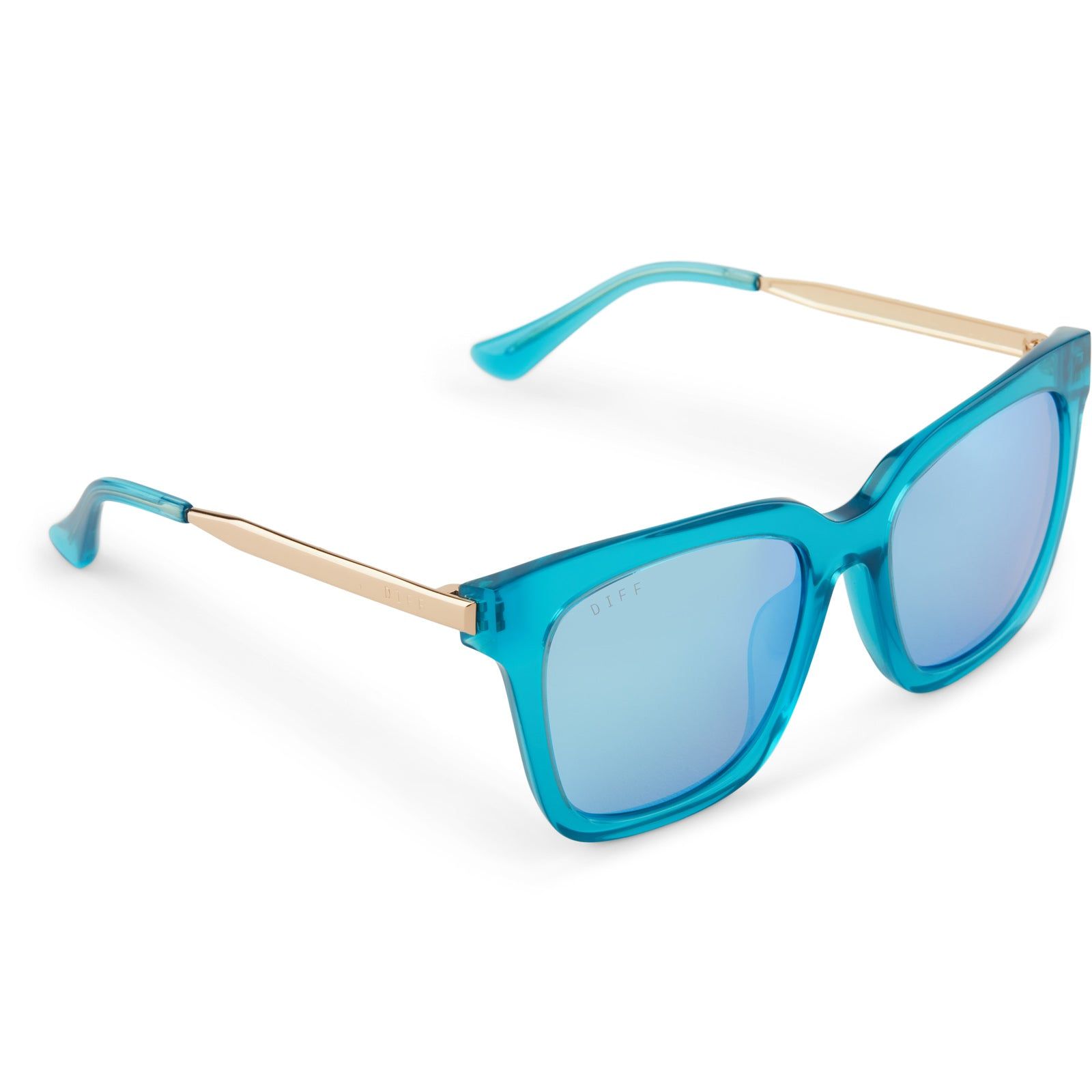 BELLA - TURQUOISE ICE CRYSTAL + TEAL MIRROR SUNGLASSES sold by Diff Eyewear product image thumbnail 5