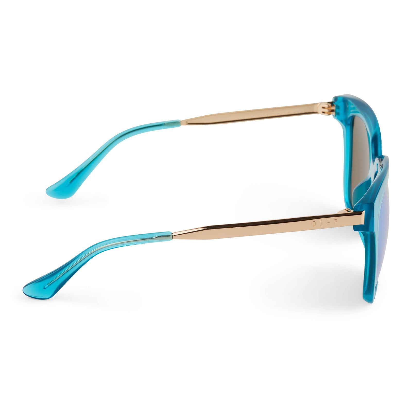 BELLA - TURQUOISE ICE CRYSTAL + TEAL MIRROR SUNGLASSES sold by Diff Eyewear product image thumbnail 4