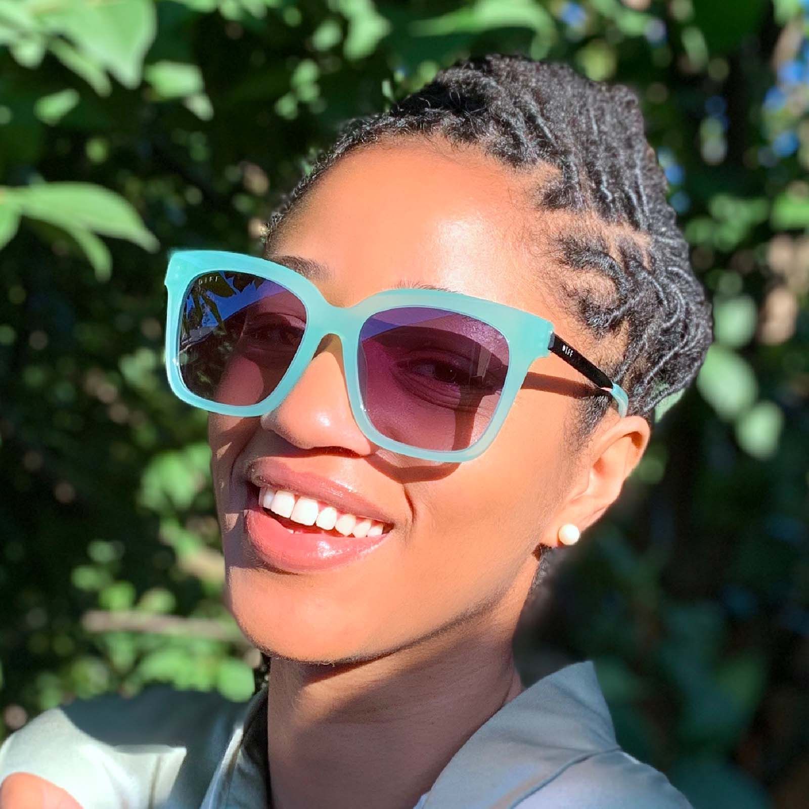 BELLA - SEAFOAM + AEGEAN BLUE GRADIENT SUNGLASSES sold by Diff Eyewear product image thumbnail 5