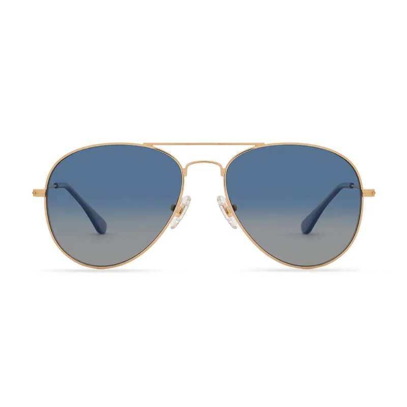 CRUZ - GOLD + AEGEAN BLUE GRADIENT FLASH POLARIZED SUNGLASSES sold by Diff Eyewear