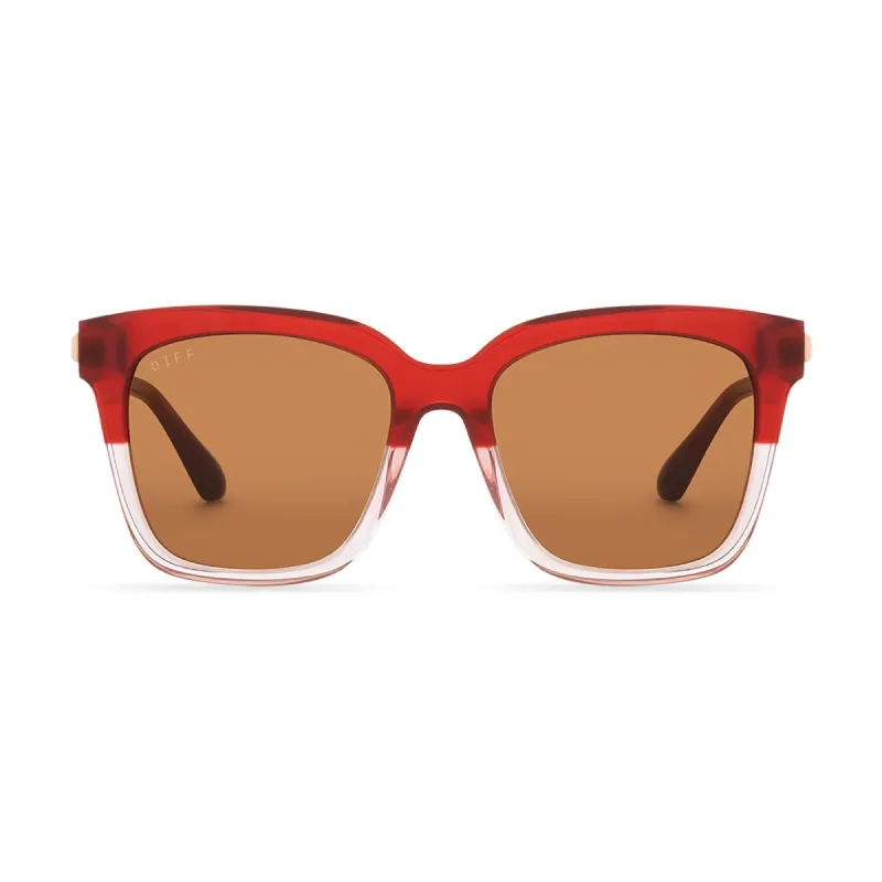 BELLA - ROSEWOOD OMBRE + BROWN SUNGLASSES made by Diff Eyewear