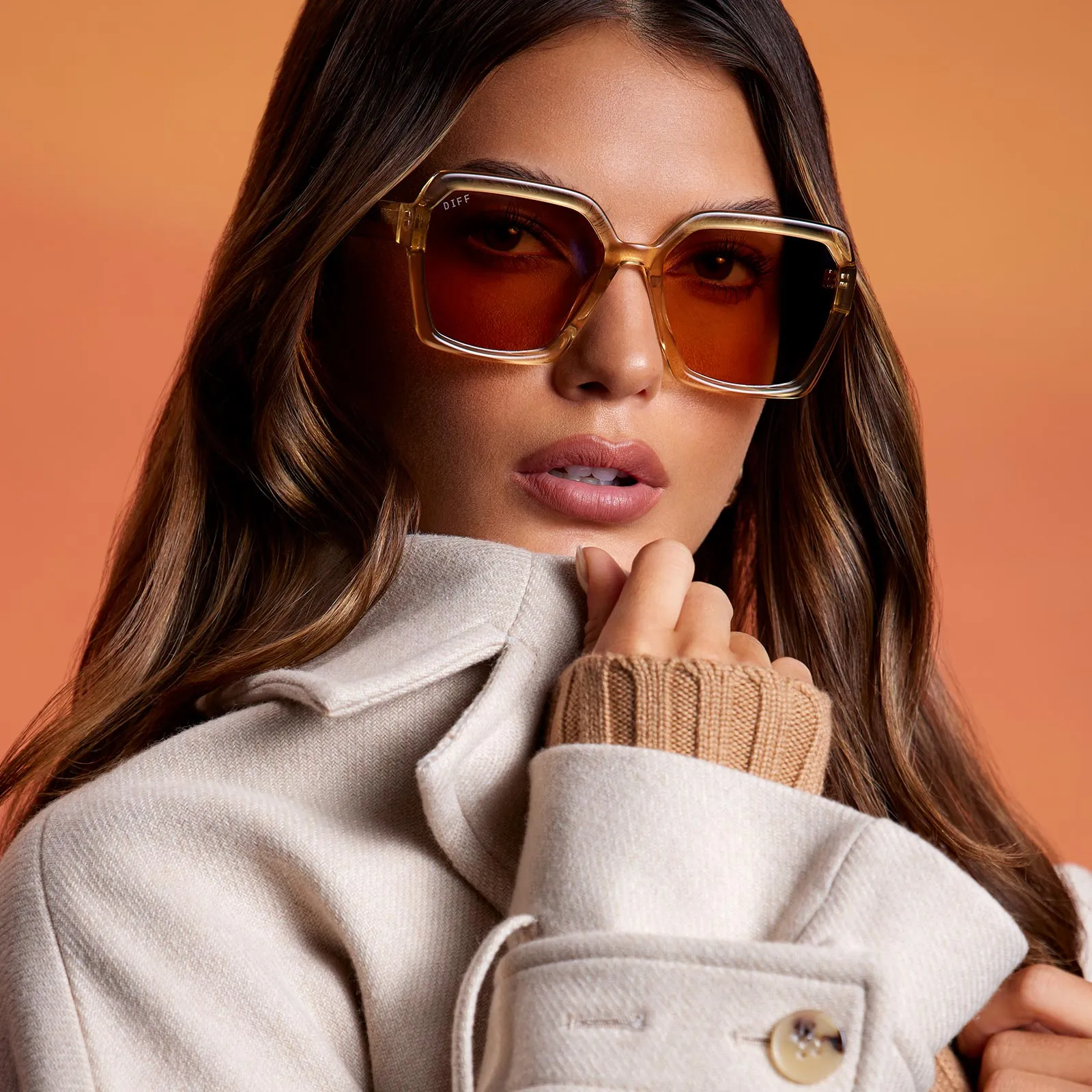 SLOANE - HONEY CRYSTAL + HONEY CRYSTAL FLASH SUNGLASSES sold by Diff Eyewear product image thumbnail 5