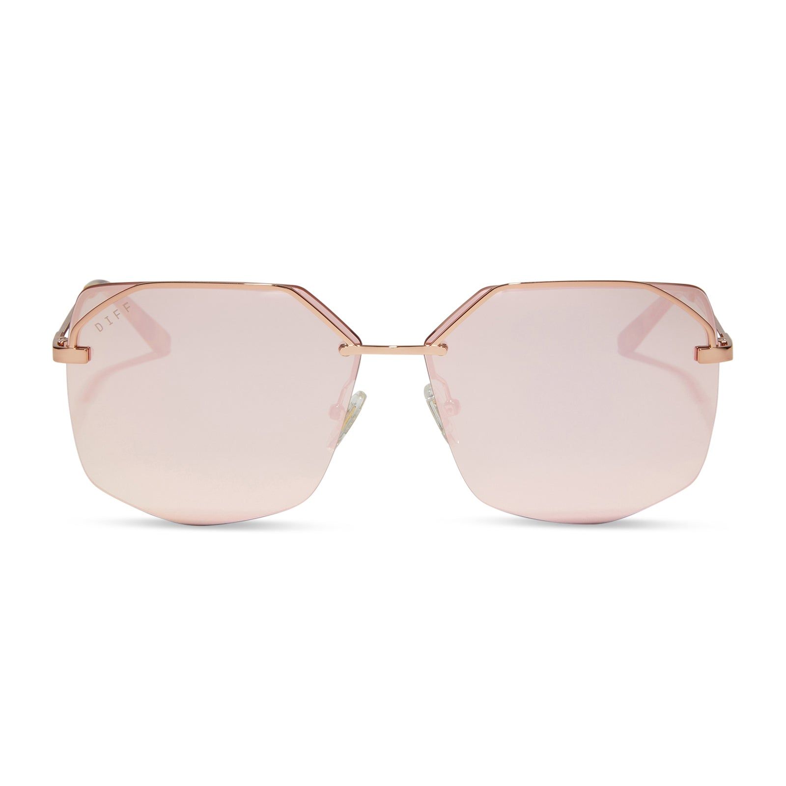 BREE - ROSE GOLD + CHERRY BLOSSOM MIRROR SUNGLASSES sold by Diff Eyewear