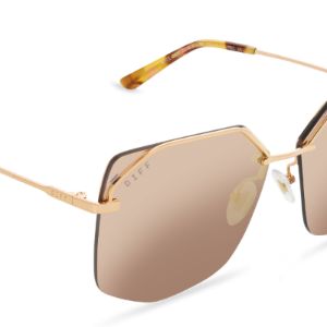 BREE - ROSE GOLD + CHERRY BLOSSOM MIRROR SUNGLASSES sold by Diff Eyewear