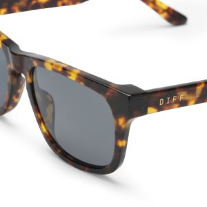 RILEY - AMBER TORTOISE + GREY POLARIZED SUNGLASSES sold by Diff Eyewear