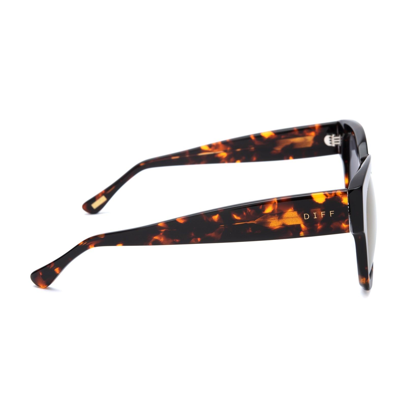 BELLA II - DARK TORTOISE + GOLD MIRROR + POLARIZED SUNGLASSES sold by Diff Eyewear product image thumbnail 3