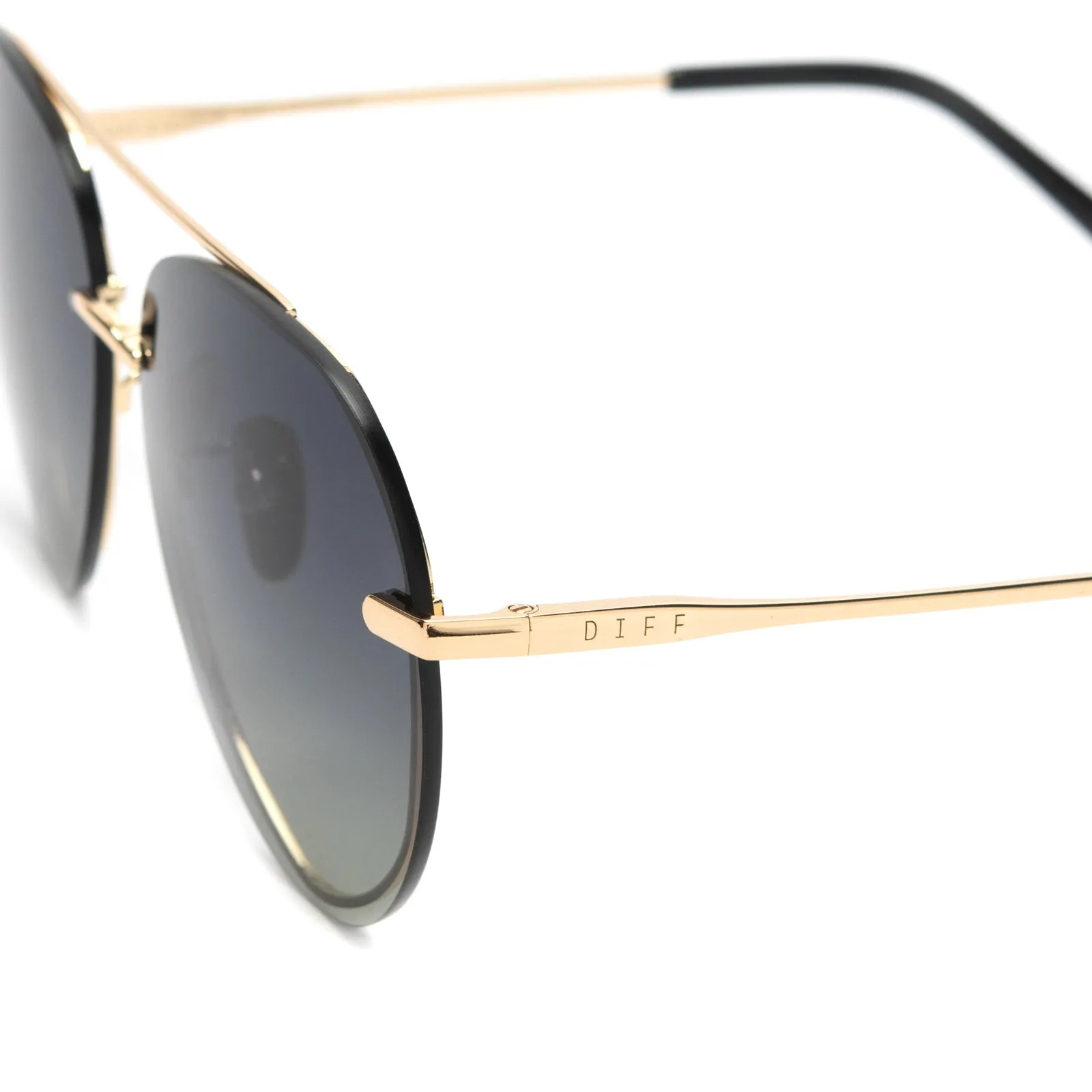 LENOX - GOLD + BLACK + GREY GRADIENT POLARIZED SUNGLASSES sold by Diff Eyewear product image thumbnail 4