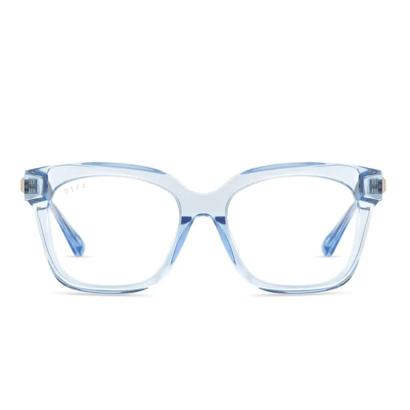 BELLA XS - COLOMBIA BLUE CRYSTAL + CLEAR GLASSES sold by Diff Eyewear