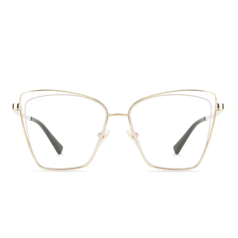 BECKY III - GOLD + BLUE LIGHT GLASSES sold by Diff Eyewear