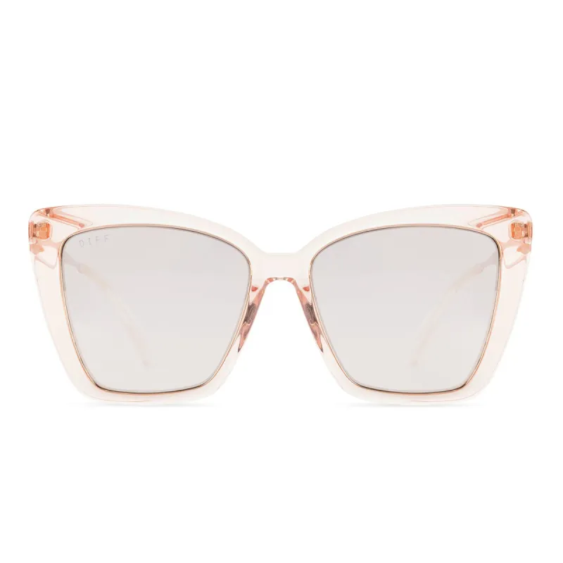 BECKY IV - SANDSTONE CRYSTAL + BEIGE MIRROR SUNGLASSES sold by Diff Eyewear