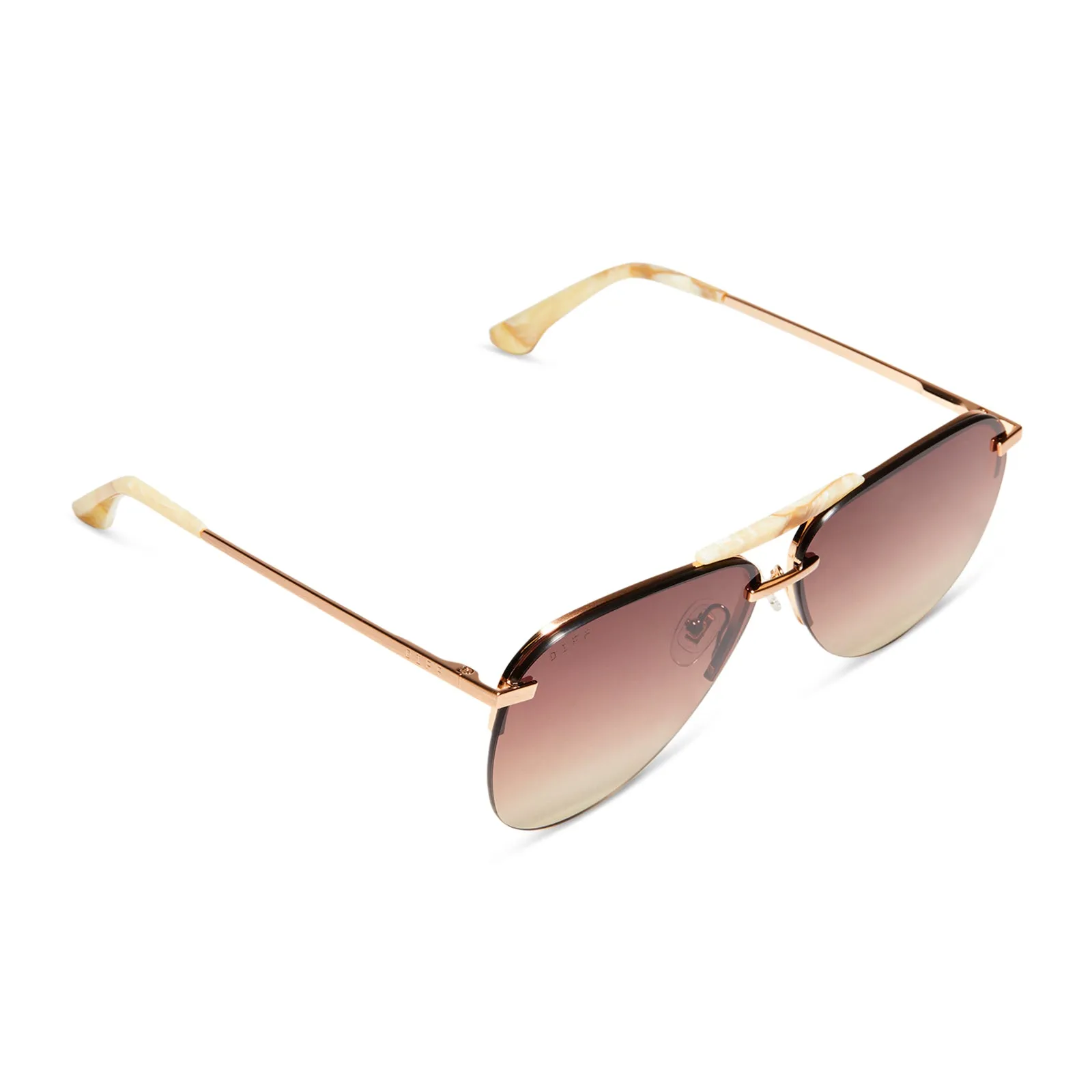 TAHOE - BRUSHED GOLD + BROWN GRADIENT POLARIZED SUNGLASSES sold by Diff Eyewear product image thumbnail 4