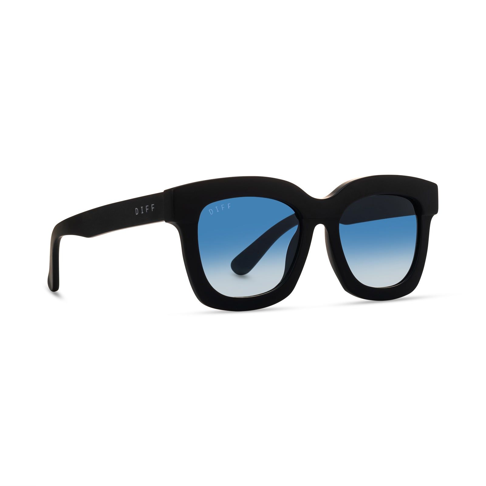 LIL CARSON - MATTE BLACK + AEGEAN BLUE GRADIENT FLASH SUNGLASSES sold by Diff Eyewear product image thumbnail 2