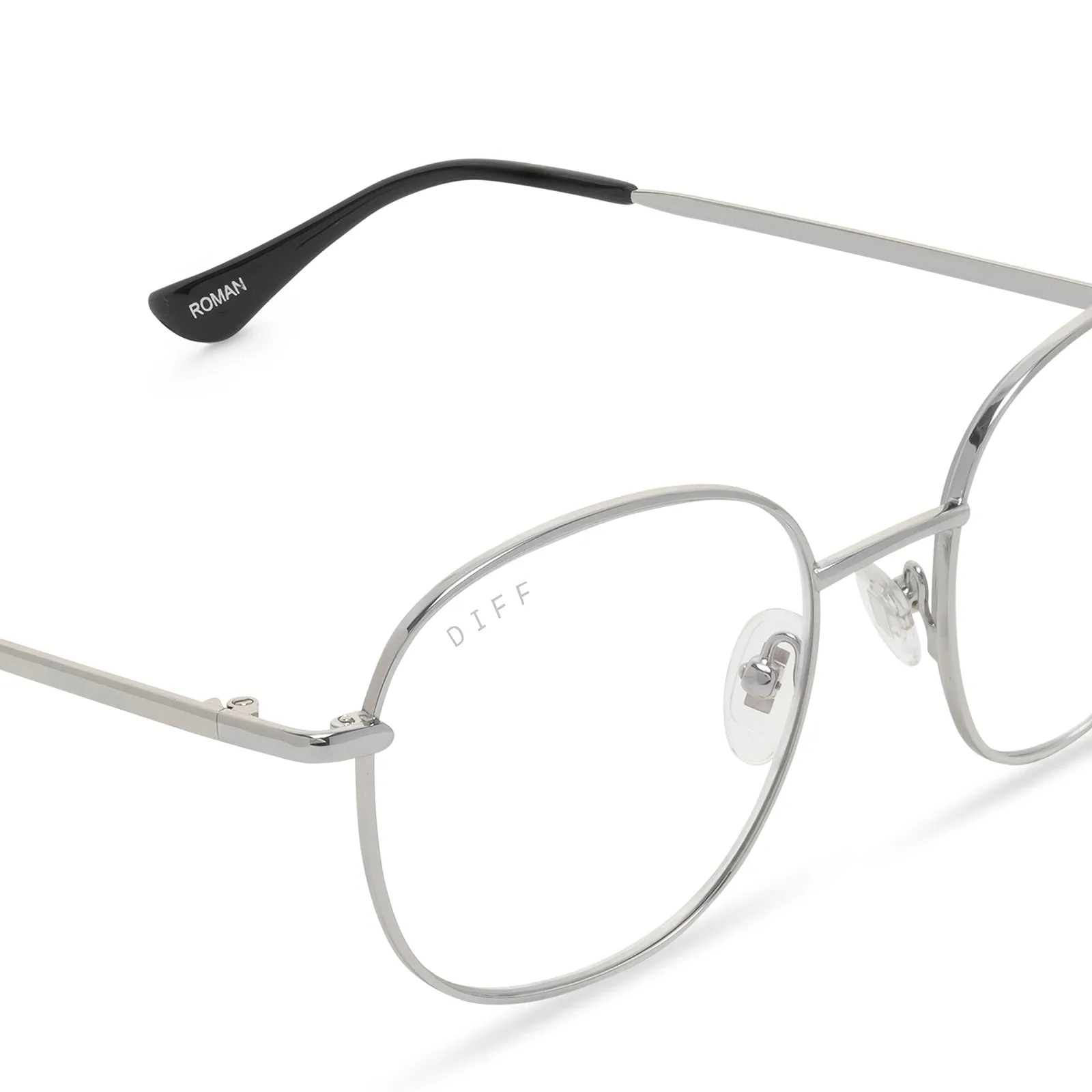 ROMAN - SILVER/BLACK + BLUE LIGHT TECHNOLOGY GLASSES sold by Diff Eyewear product image thumbnail 4