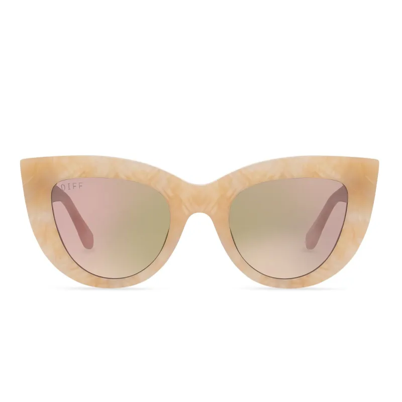 KIMMY - CITRINE PEARL + TAUPE FLASH SUNGLASSES sold by Diff Eyewear