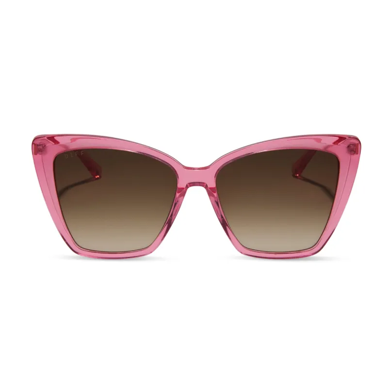 BECKY II - CANDY PINK CRYSTAL + BROWN GRADIENT SUNGLASSES sold by Diff Eyewear
