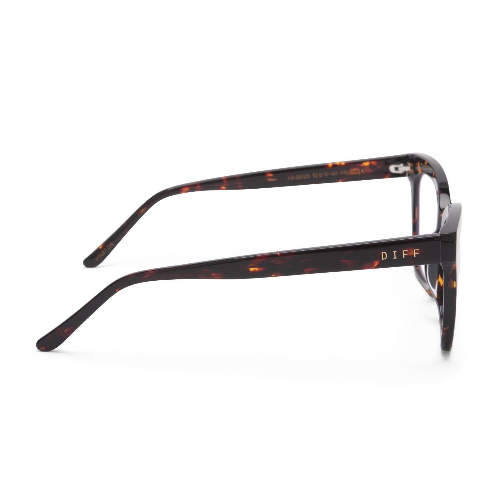 WINSTON - DARK TORTOISE + BLUE LIGHT TECHNOLOGY GLASSES sold by Diff Eyewear product image thumbnail 4