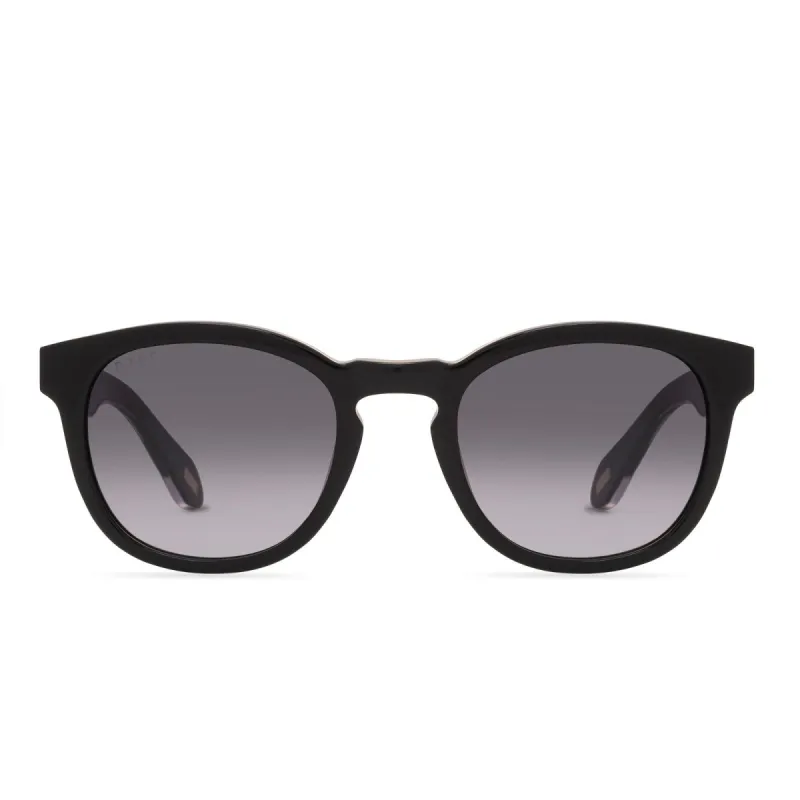 EVAN - BLACK + GREY + POLARIZED SUNGLASSES made by Diff Eyewear