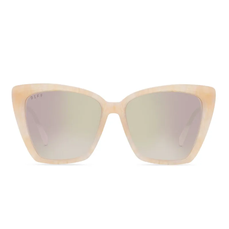BECKY II - CITRINE PEARL + TAUPE FLASH SUNGLASSES sold by Diff Eyewear