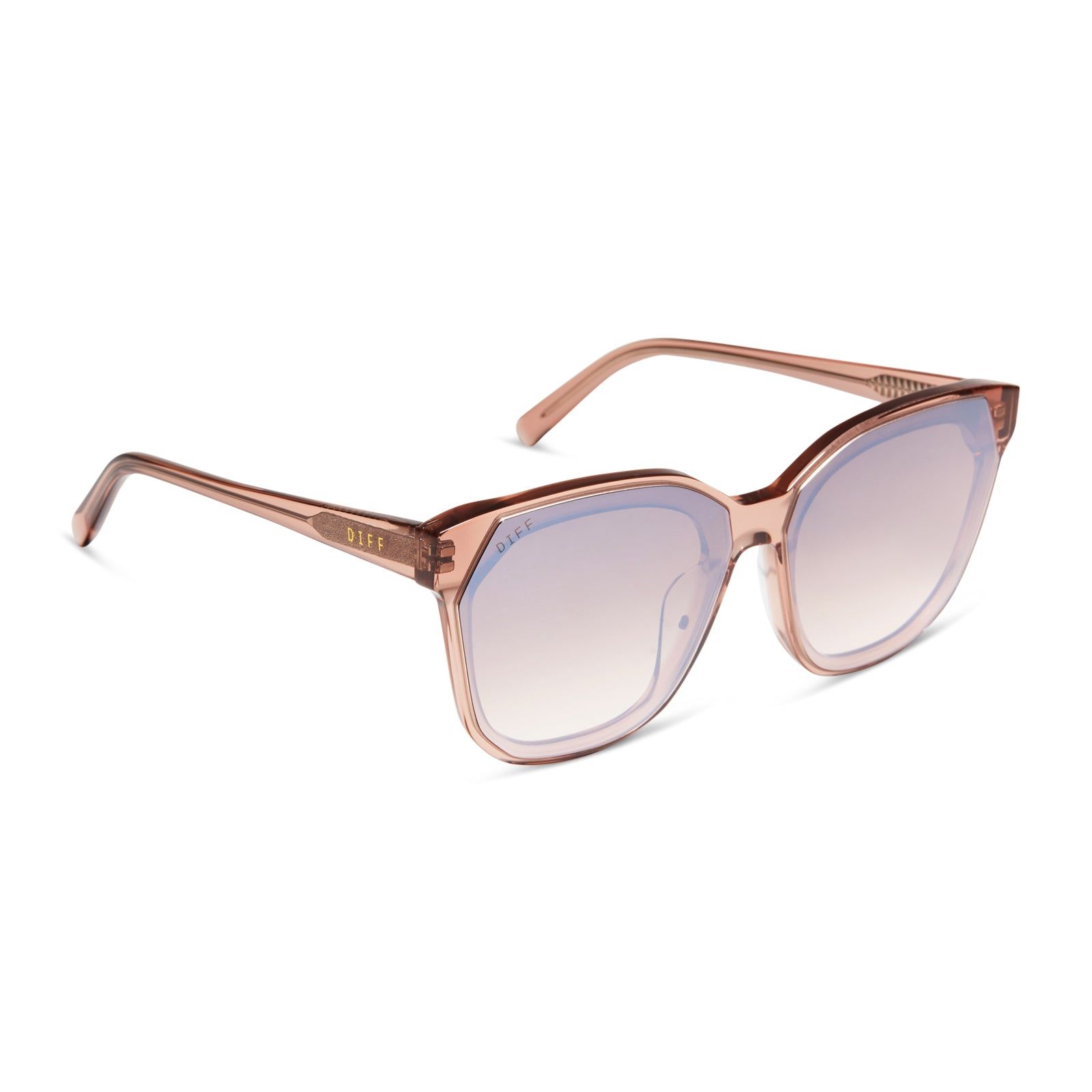 GIA - ROSE STONE + TAUPE ROSE GRADIENT FLASH SUNGLASSES sold by Diff Eyewear product image thumbnail 2