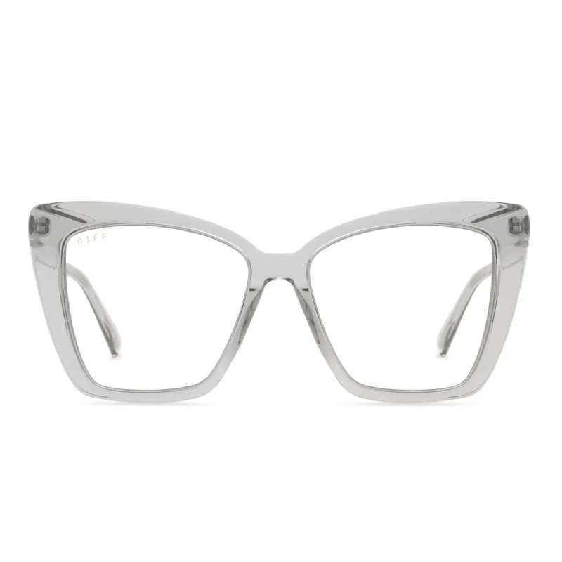 BECKY IV - TEMPETE GREY CRYSTAL + BLUE LIGHT TECHNOLOGY GLASSES sold by Diff Eyewear