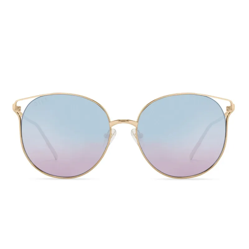 RORY - GOLD + BLUE TO LAVENDER FLASH SUNGLASSES sold by Diff Eyewear