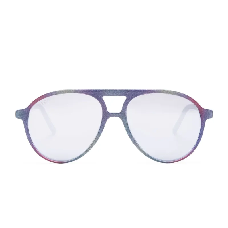 JETT - RAINBOW + LAVENDER FLASH SUNGLASSES made by Diff Eyewear