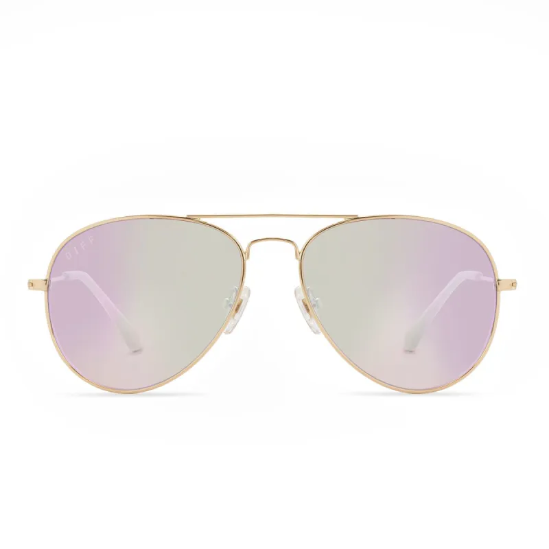CRUZ - GOLD + CORAL MIRROR SUNGLASSES sold by Diff Eyewear