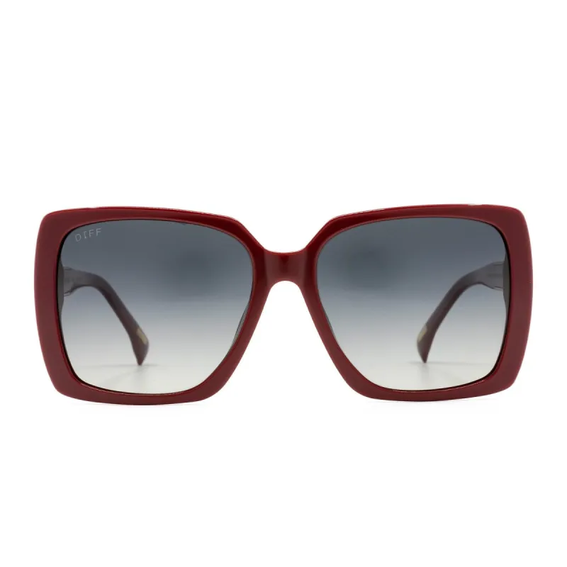 NORA - ROSEWOOD + GREY GRADIENT POLARIZED SUNGLASSES made by Diff Eyewear