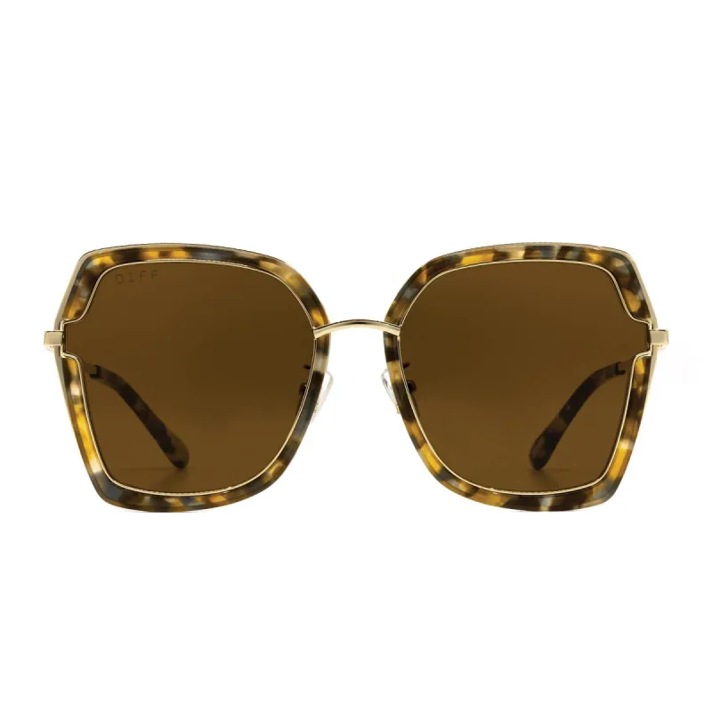 DAKOTA - GOLD WITH SEA TORTOISE + BROWN SUNGLASSES sold by Diff Eyewear