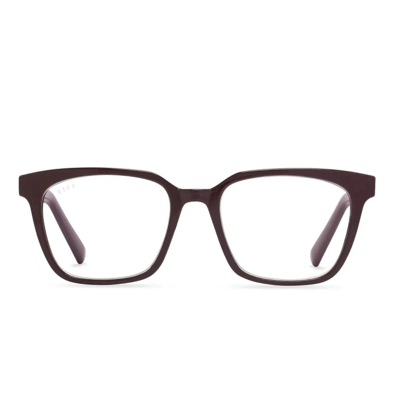 ALEX - BURGUNDY + BLUE LIGHT TECHNOLOGY GLASSES sold by Diff Eyewear