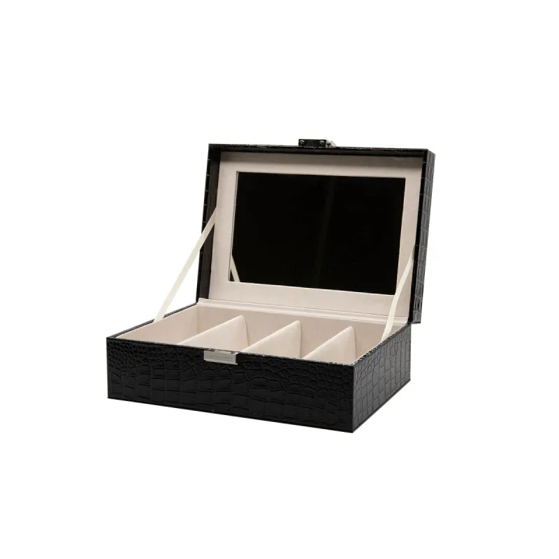 4 PIECE VANITY CASE - BLACK CROC sold by Diff Eyewear