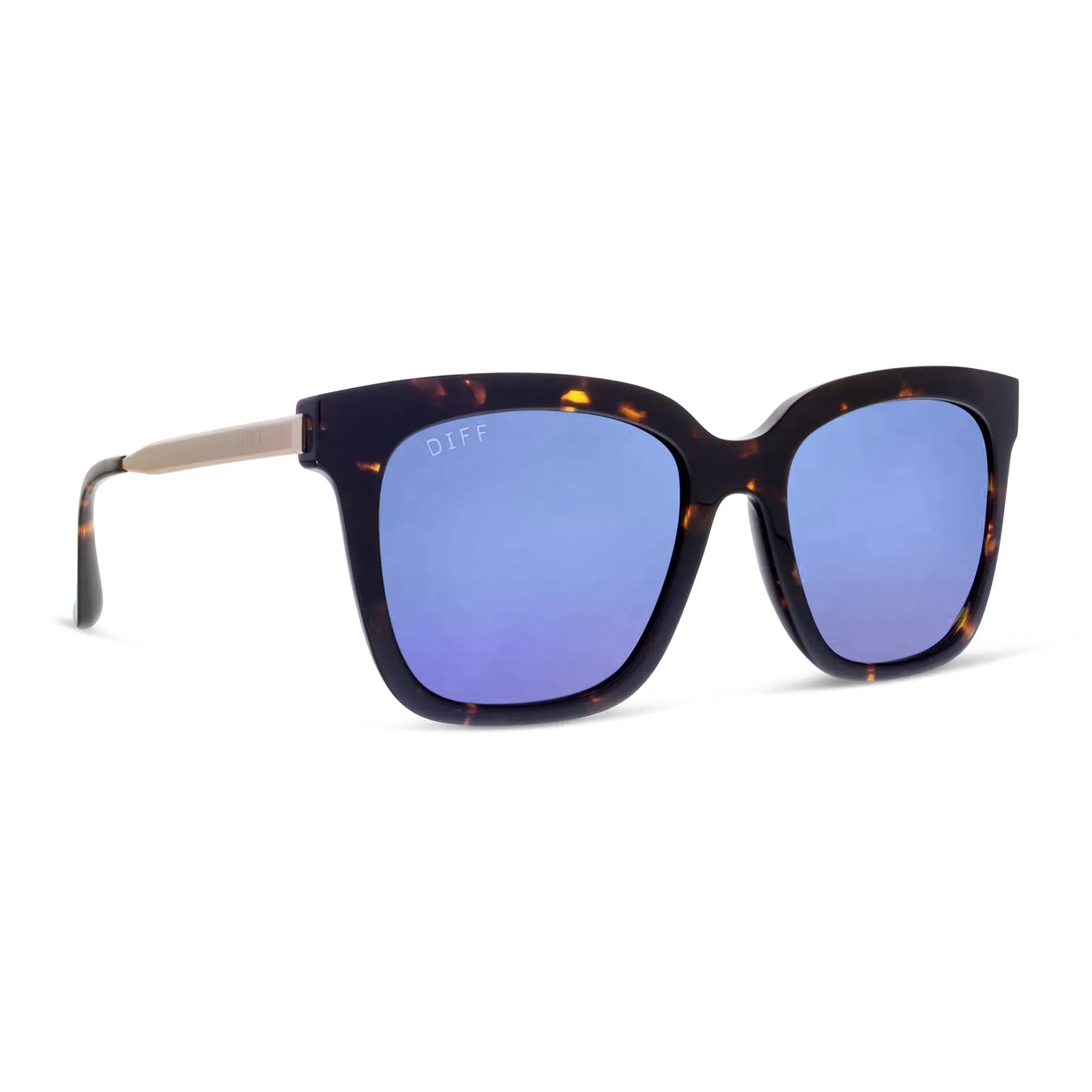 BELLA - TORTOISE + PURPLE MIRROR SUNGLASSES sold by Diff Eyewear product image thumbnail 2