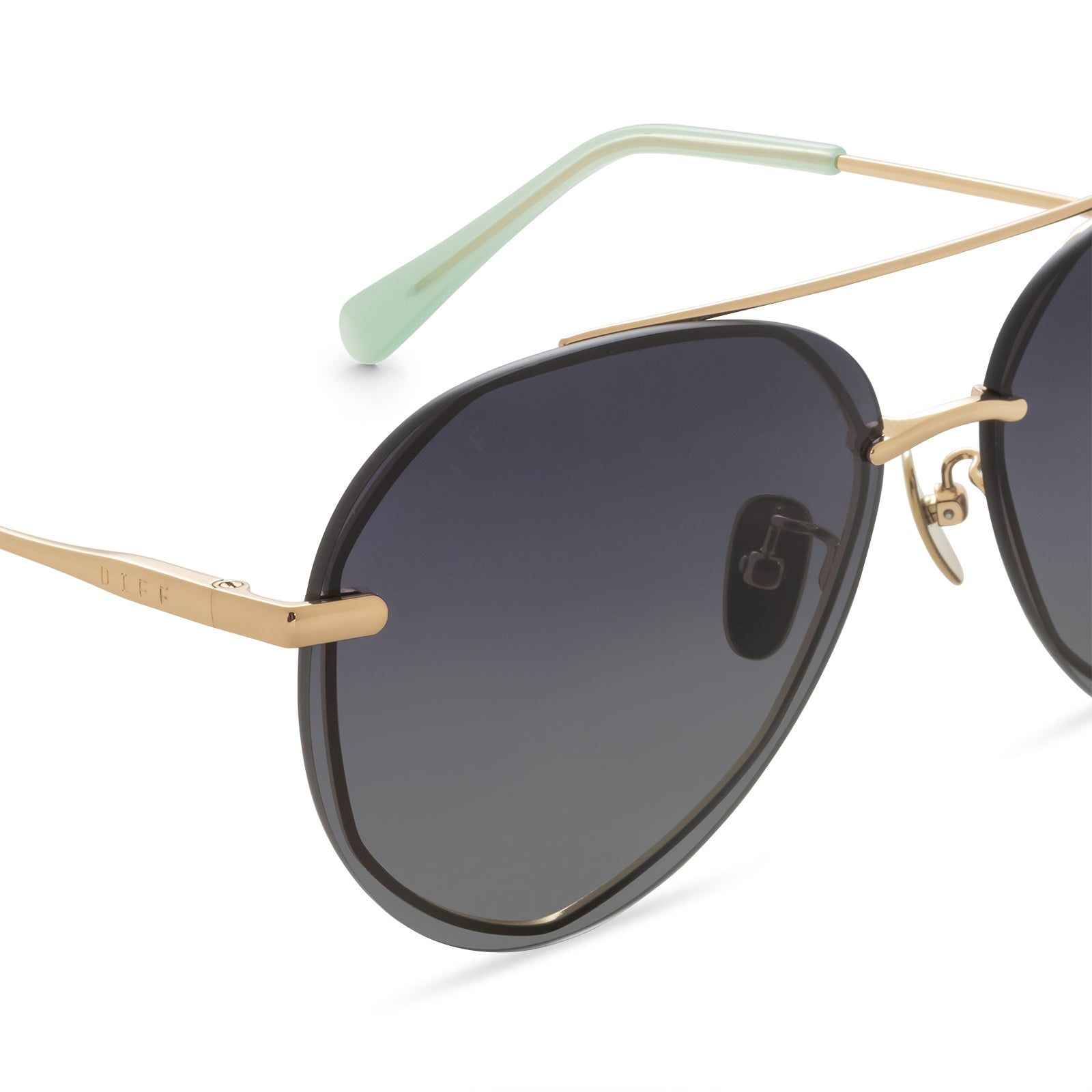 LENOX - GOLD + SEAFOAM GRADIENT POLARIZED SUNGLASSES sold by Diff Eyewear product image thumbnail 3