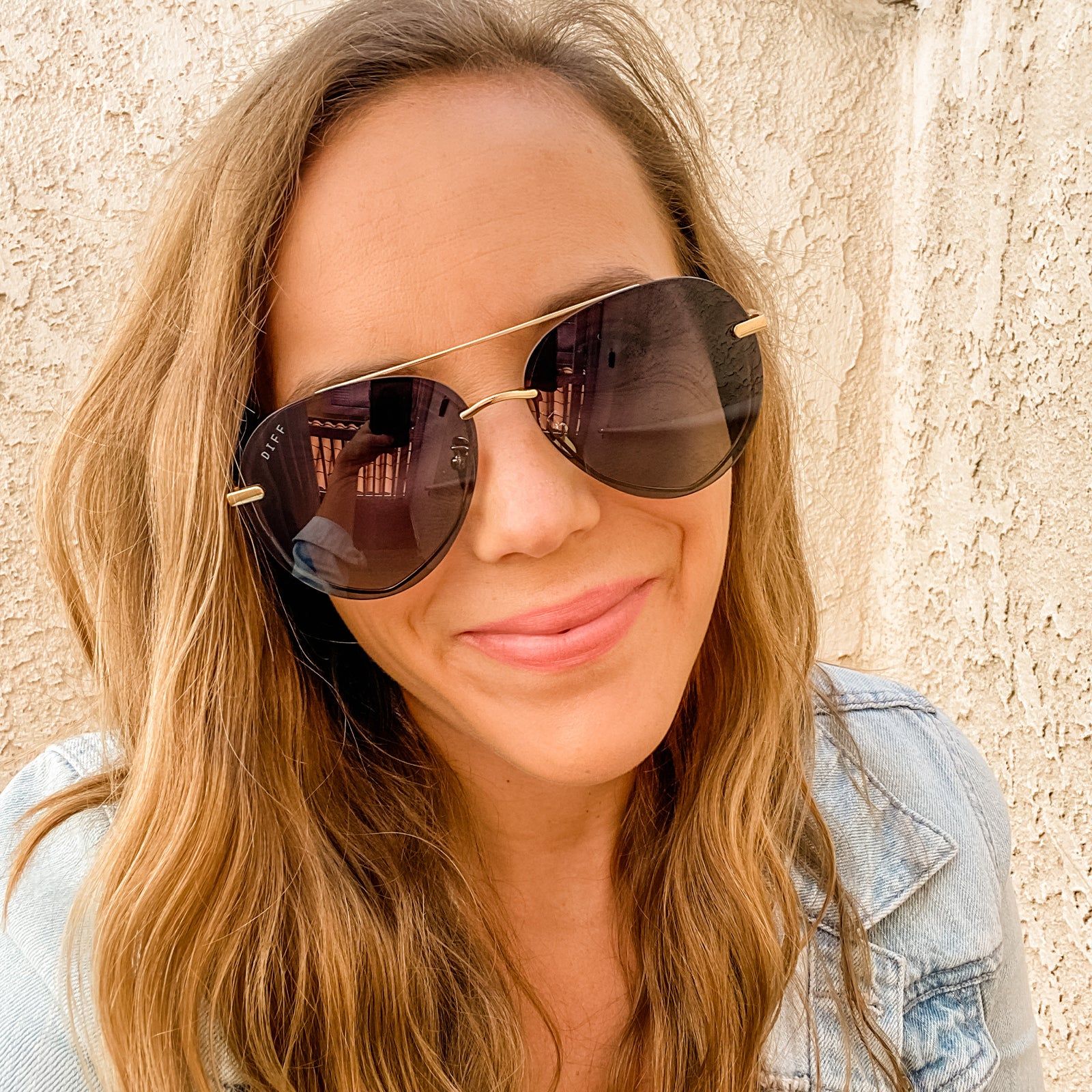 LENOX - GOLD + SEAFOAM GRADIENT POLARIZED SUNGLASSES sold by Diff Eyewear product image thumbnail 5