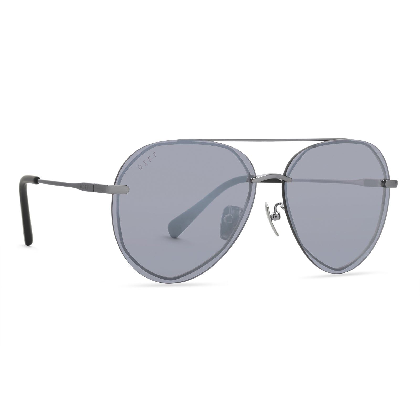 LENOX - BRUSHED SILVER + GREY MIRROR SUNGLASSES sold by Diff Eyewear product image thumbnail 2