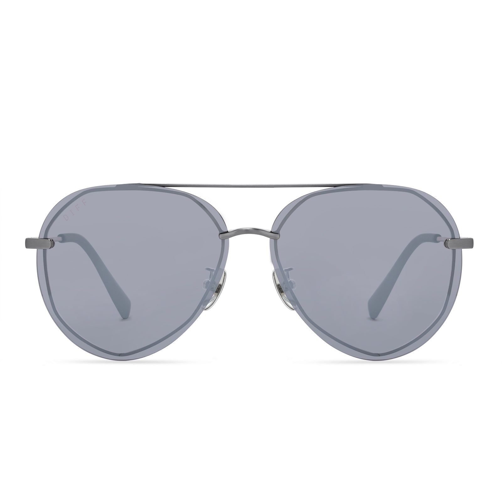 LENOX - BRUSHED SILVER + GREY MIRROR SUNGLASSES sold by Diff Eyewear