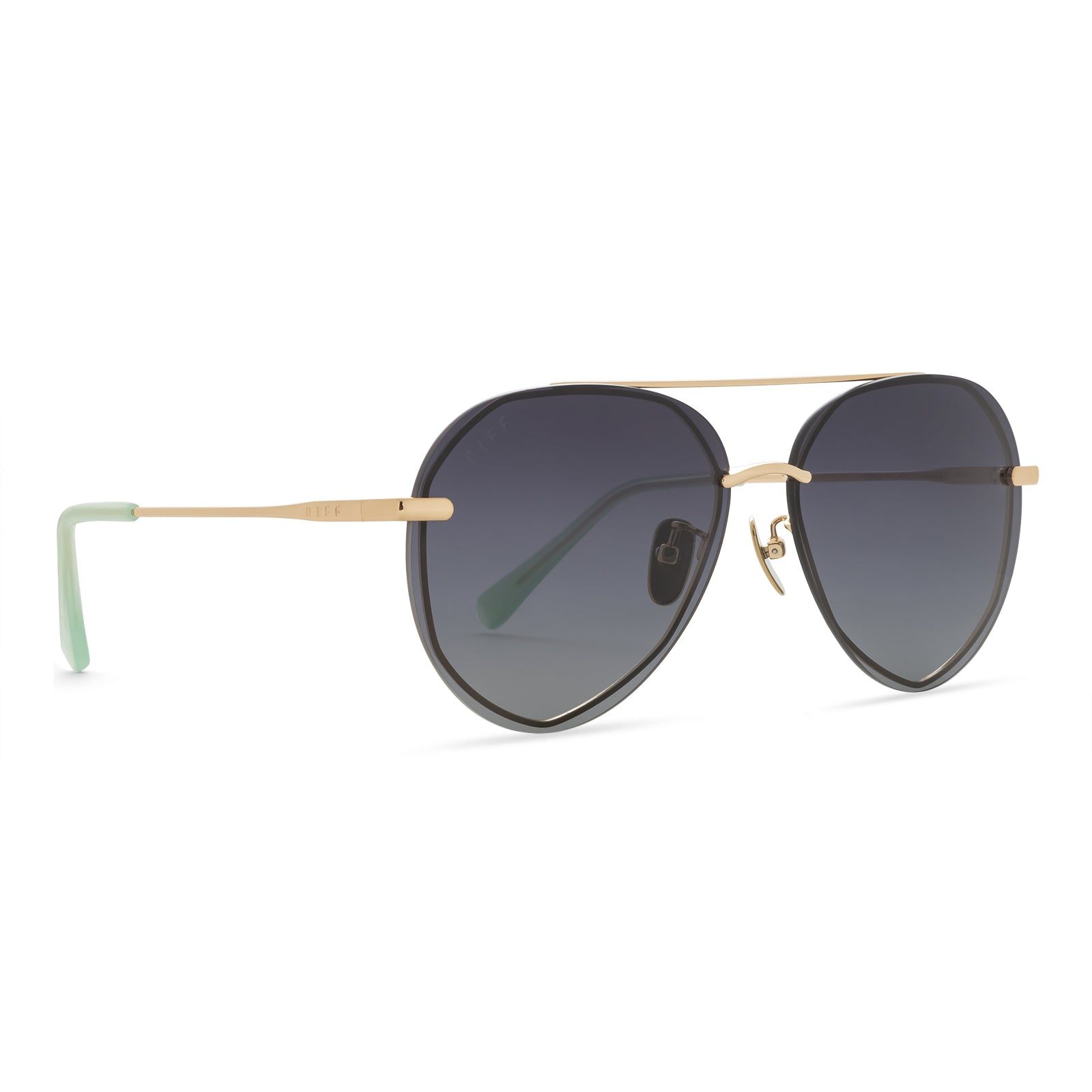 LENOX - GOLD + SEAFOAM GRADIENT POLARIZED SUNGLASSES sold by Diff Eyewear product image thumbnail 2