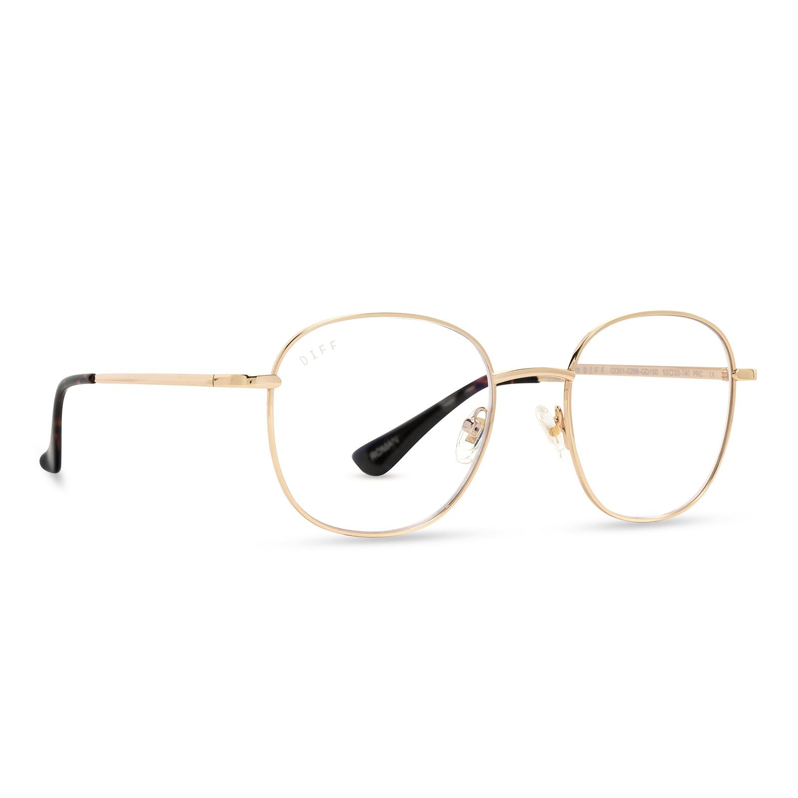 ROMAN - GOLD/TORTOISE + BLUE LIGHT TECHNOLOGY GLASSES sold by Diff Eyewear product image thumbnail 2