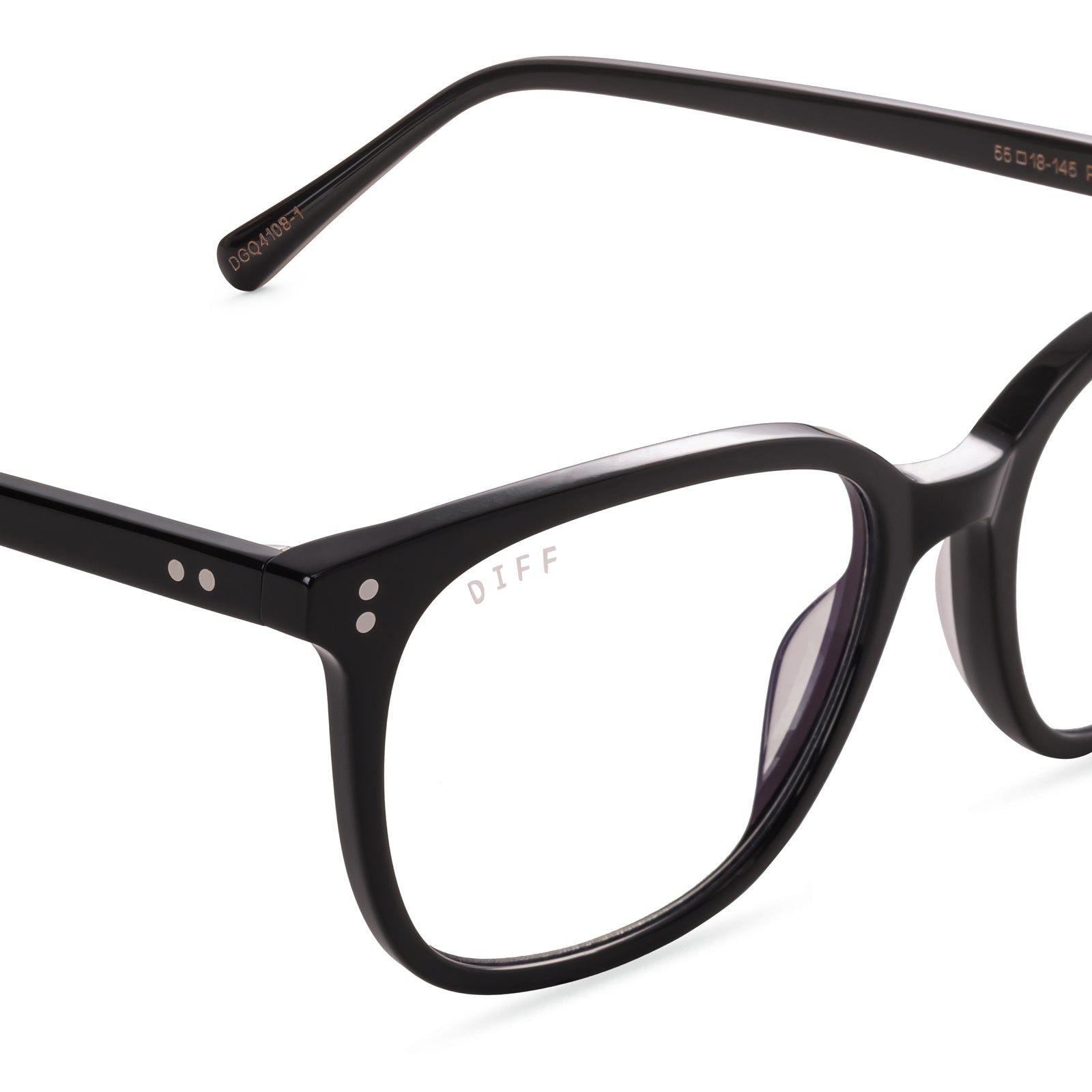 CLARKE - BLACK + CLEAR GLASSES sold by Diff Eyewear product image thumbnail 3