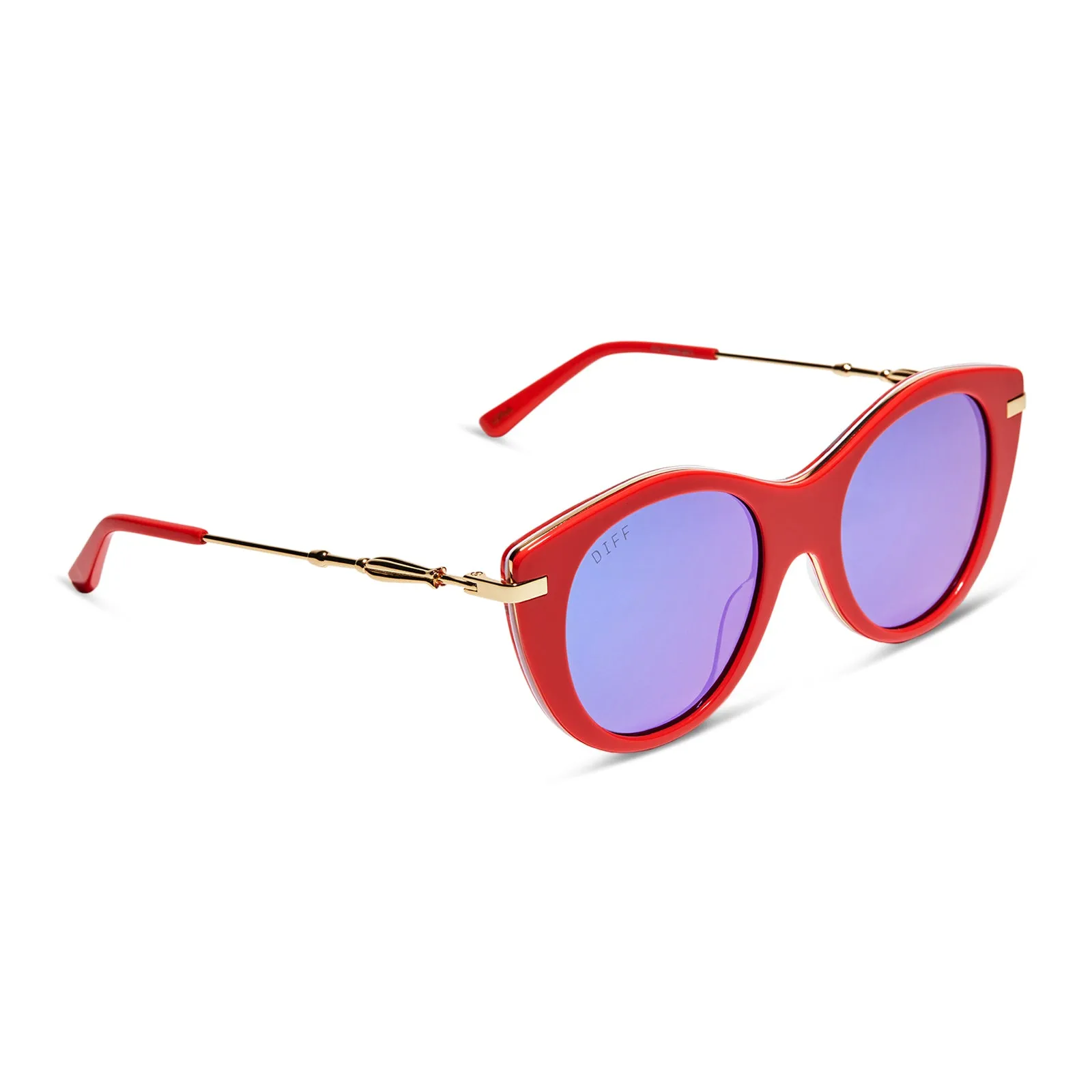 LUNA LOVEGOOD™ - LUNA PINK + PURPLE MIRROR SUNGLASSES sold by Diff Eyewear product image thumbnail 2