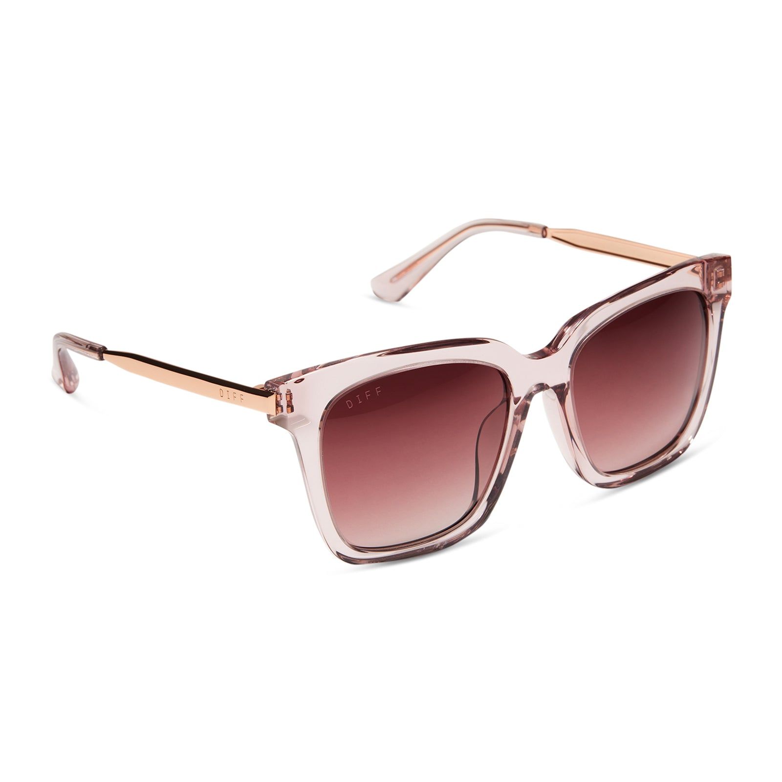 BELLA - LIGHT PINK CRYSTAL + WINE GRADIENT SUNGLASSES sold by Diff Eyewear product image thumbnail 2